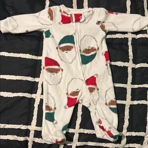 Carter's White and Red Santa Footies